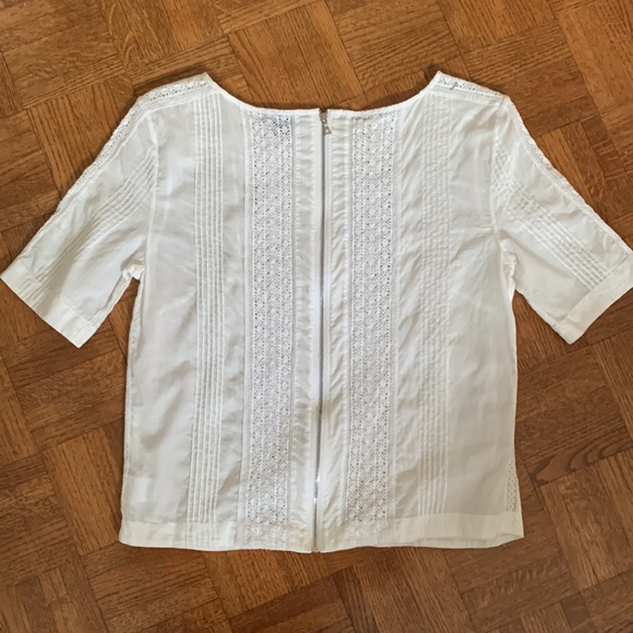 Theory white business casual top. - Picture 4 of 5